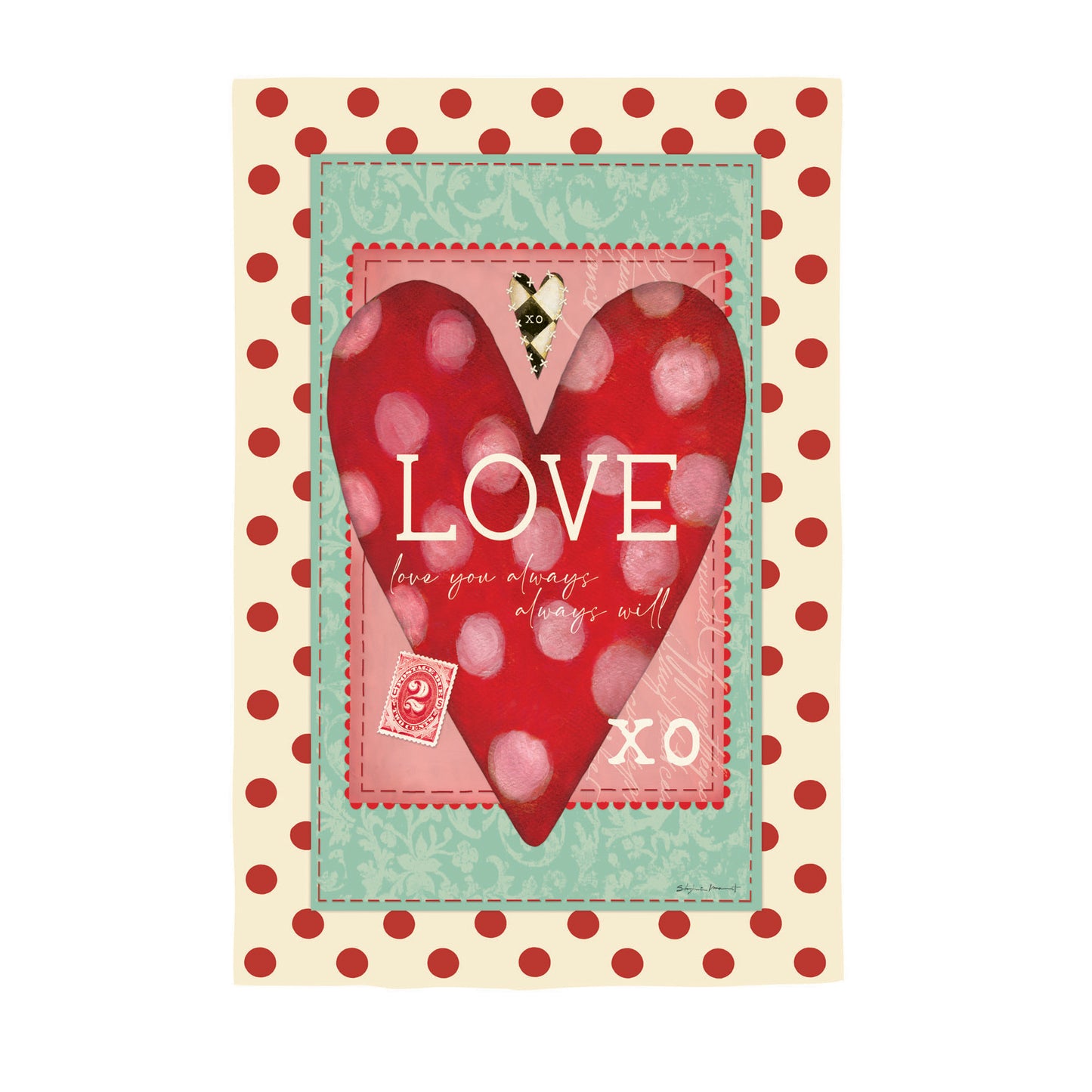 Vintage Valentine Decorative House Flag