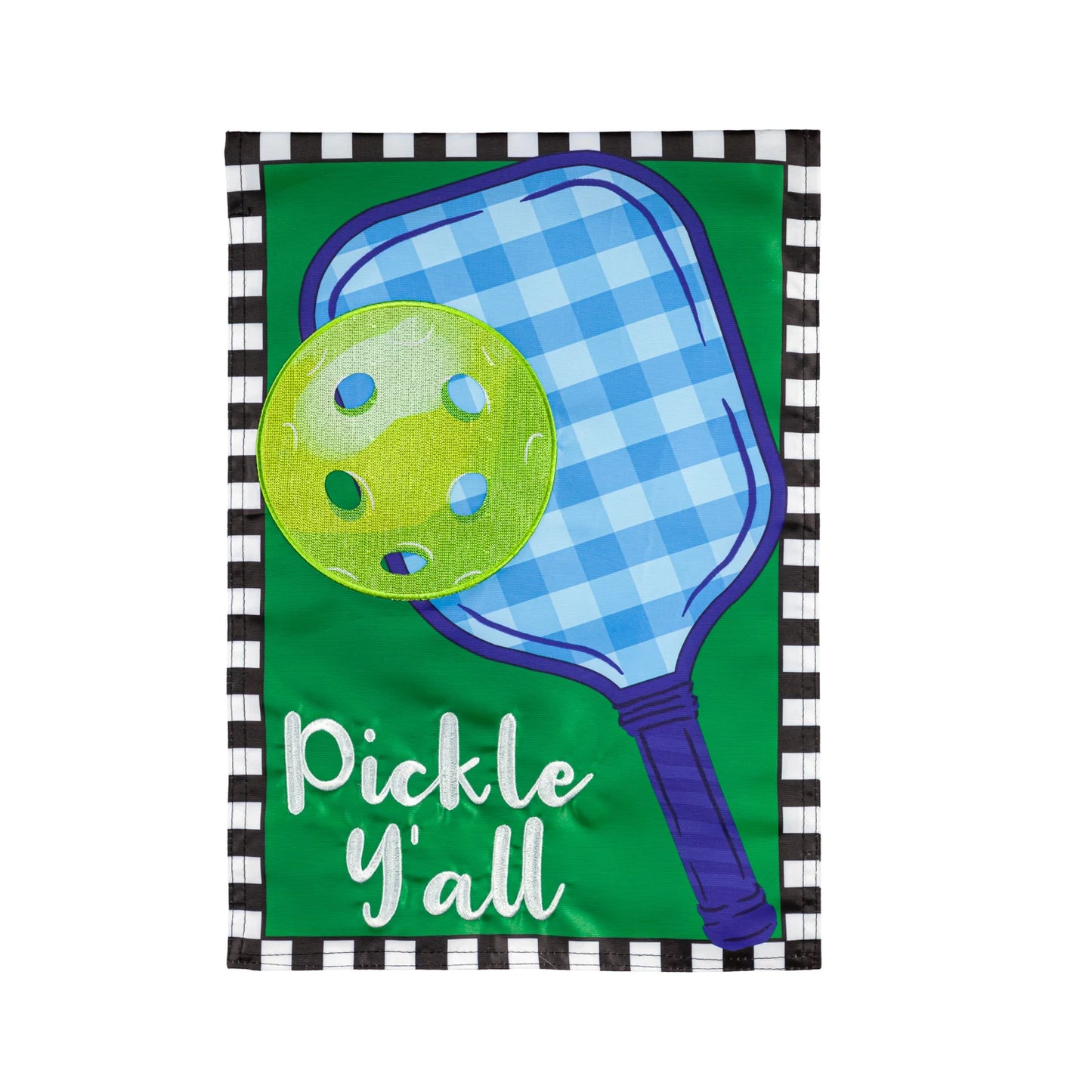 Pickle Y'all Applique Garden Flag