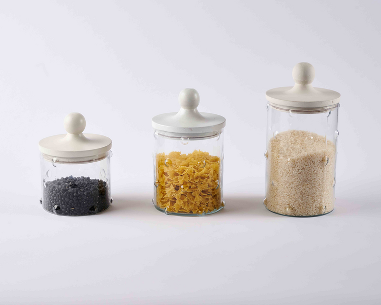 Medium Hobnail Glass Canister - MudPie