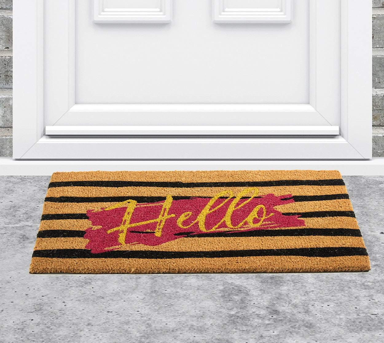 Hello Stripes Coir Mat