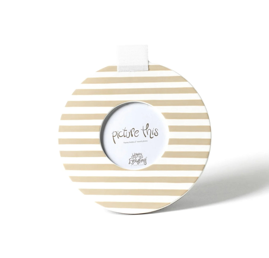 Neutral Medium Stripe Mini Round Frame