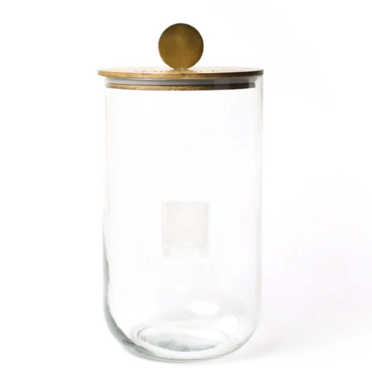 Big Wooden Lid Happy Everything! Glass Jar