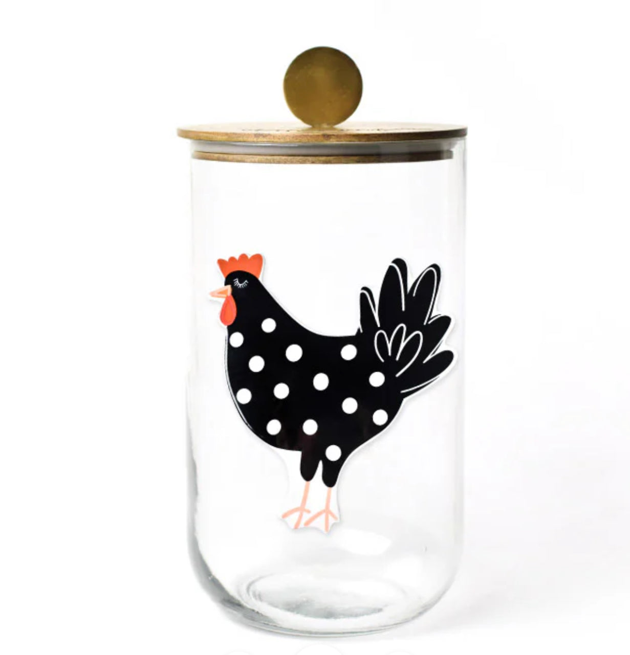 Big Wooden Lid Happy Everything! Glass Jar