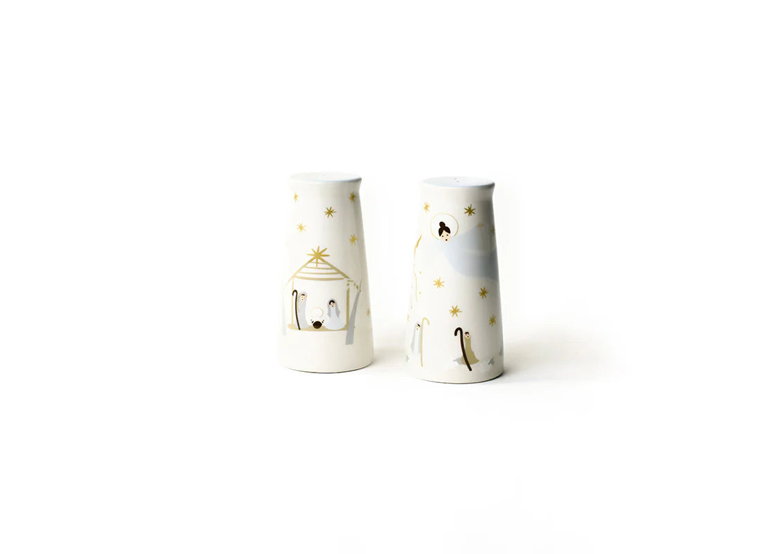 O Holy Night Pedestal Salt and Pepper Shaker Set (Fair Skin)