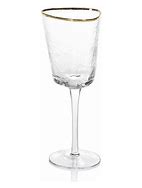Aperitivo Triangular Wine Glass, Clear w/Gold Rim