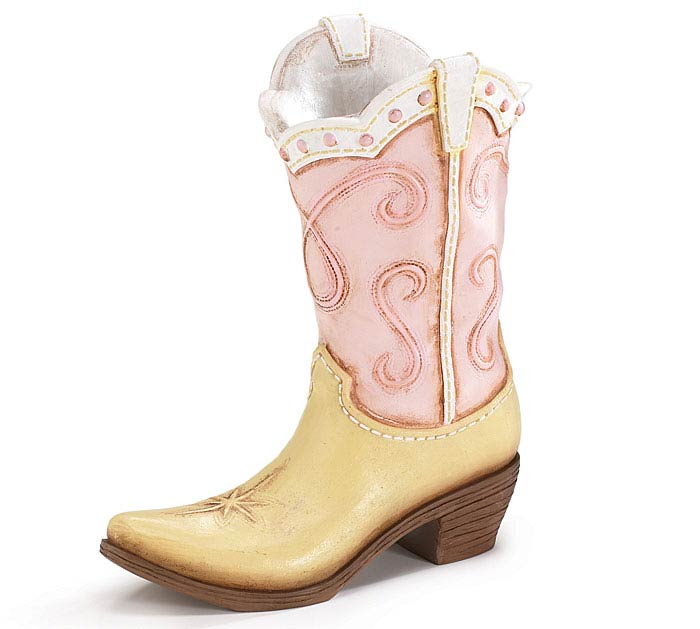 Howdy Cowgirl Boot Vase