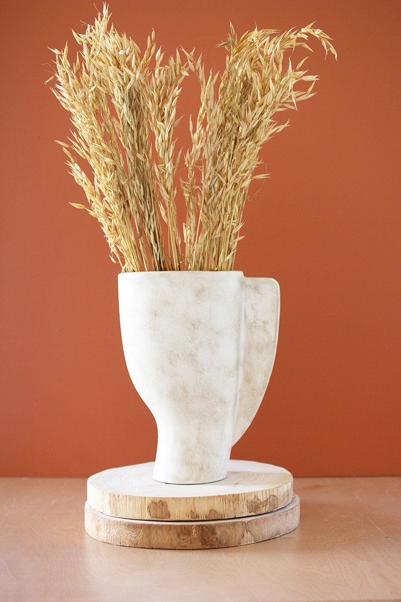 Abstract Ceramic White Vase