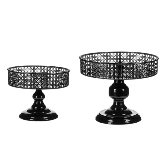 Black Weave Pedestal Stand S/2