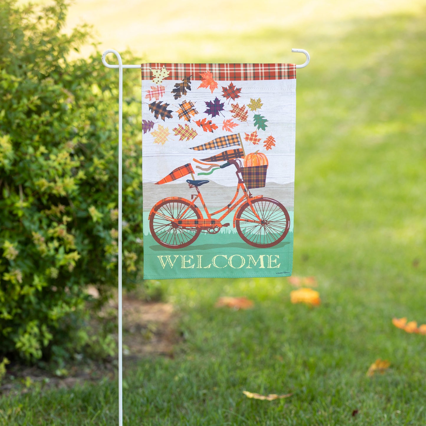 Bicycle Garden Suede Flag