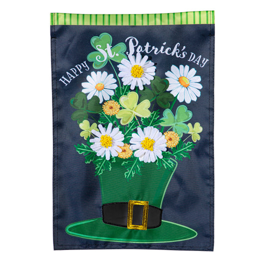 Happy St. Patrick's Day Floral Hat Garden Flag