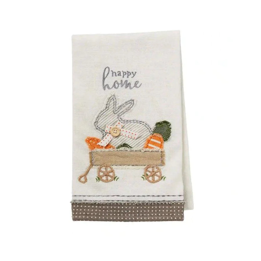 Bunny Wagon Appliqué Towel