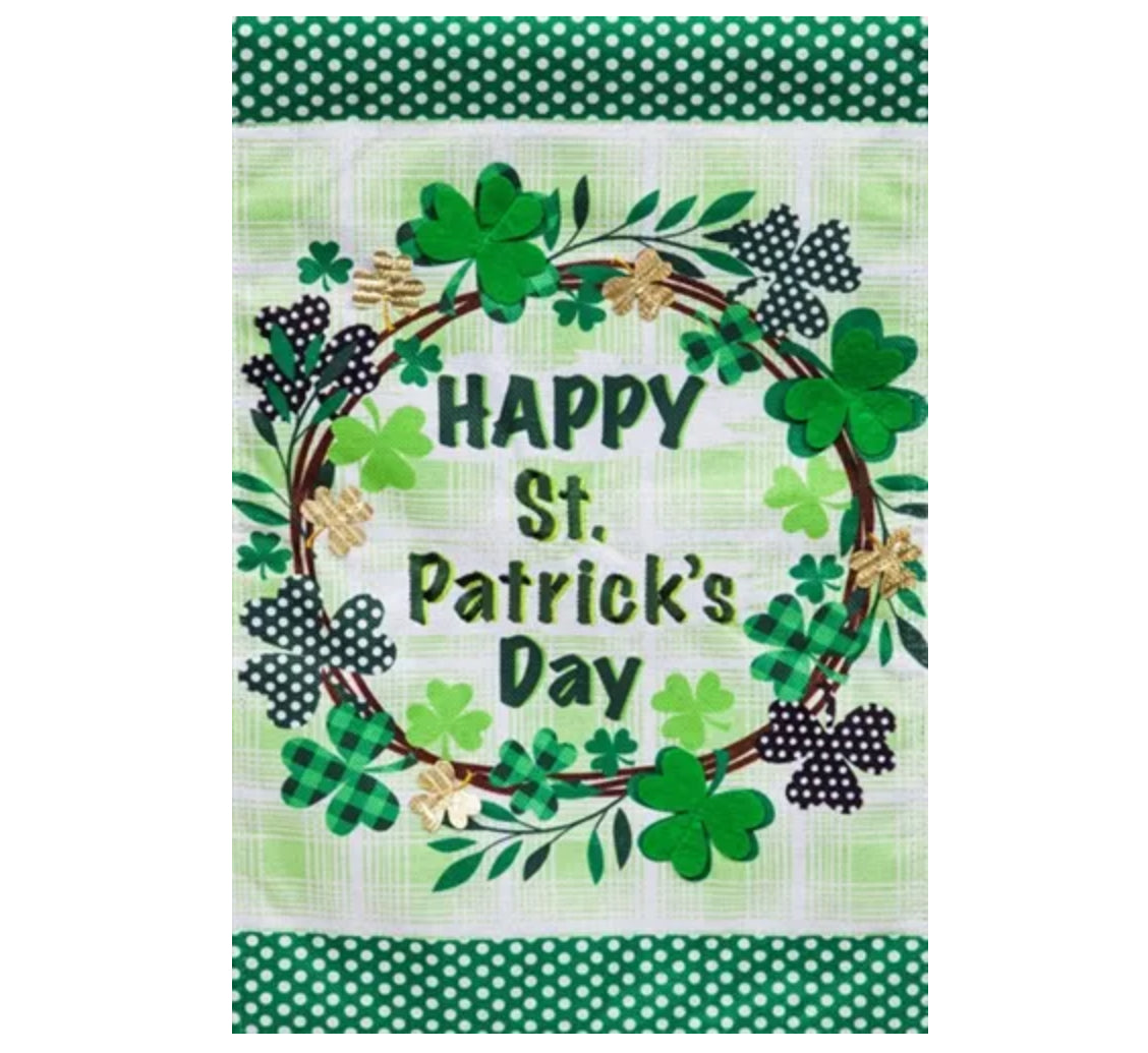 Shamrock Wreath Garden Flag