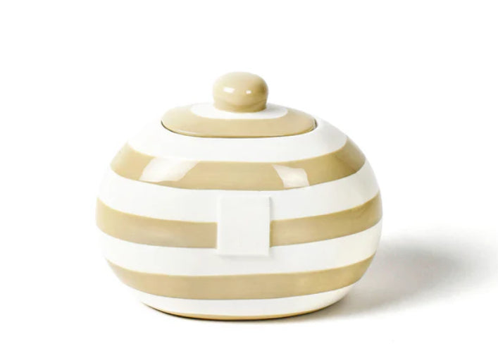 Neutral Stripe Mini Cookie Jar