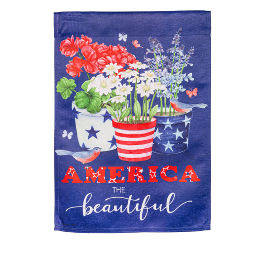 America The Beautiful Suede Garden Flag