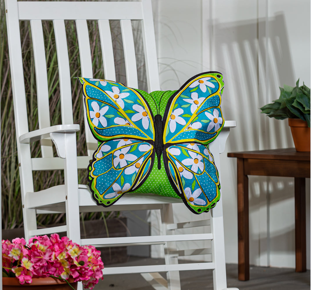 Floral Butterfly Pillow Cover