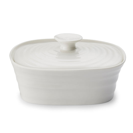 White Covered Butter Dish - SC