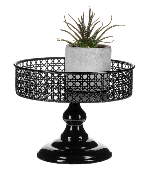 Black Weave Pedestal Stand S/2