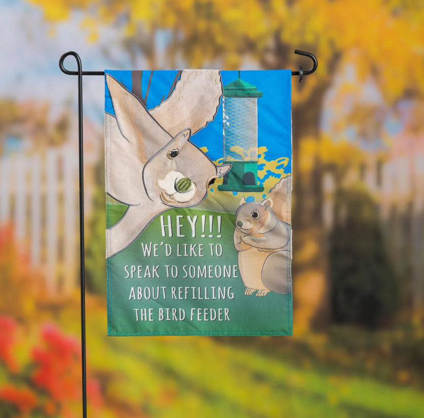 Squirrel Feeder Garden Flag