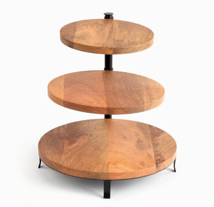 Wood 3 Tier Serving Stand