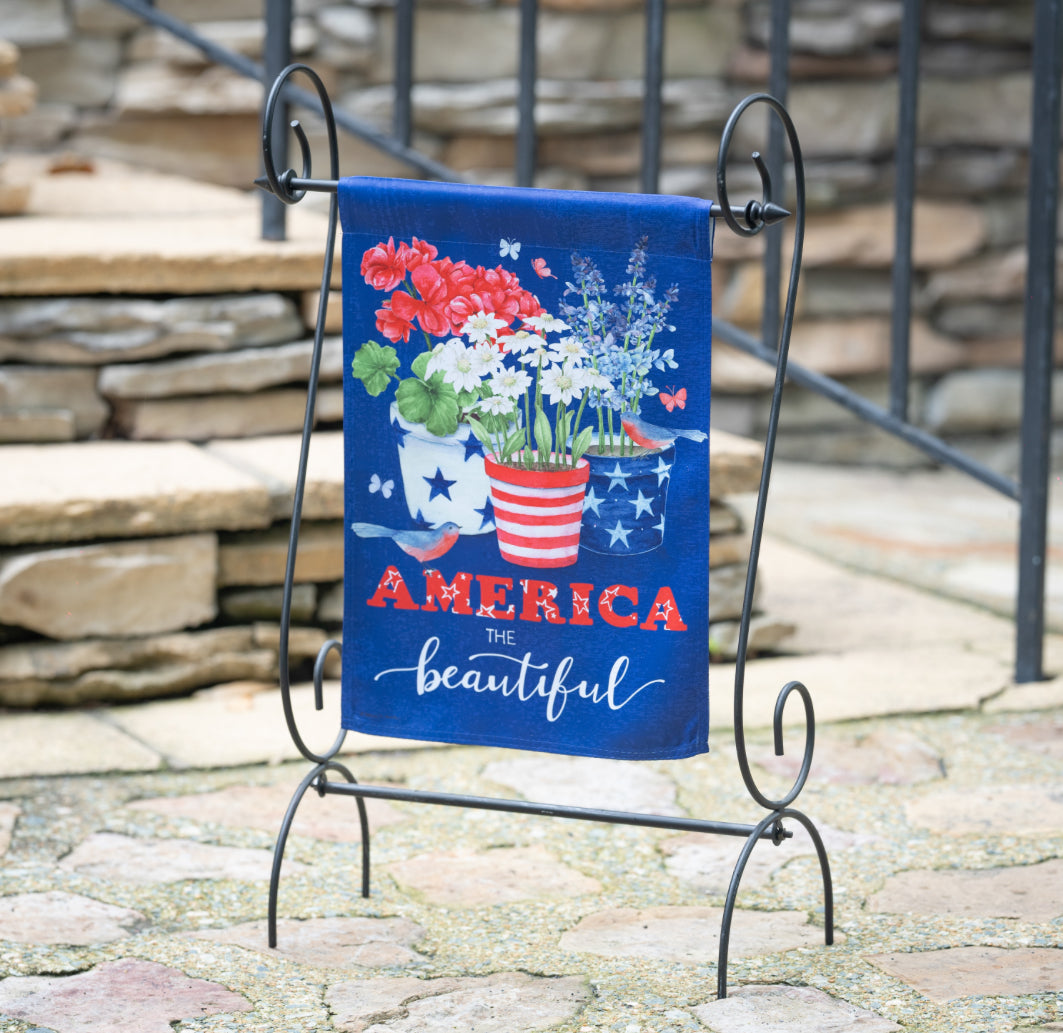 America The Beautiful Suede Garden Flag