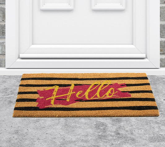 Hello Stripes Coir Mat