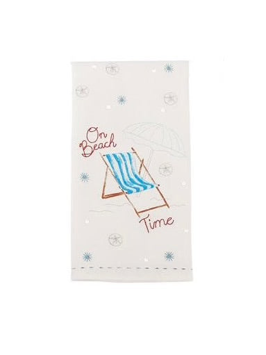 On Beach Time Tea Towel