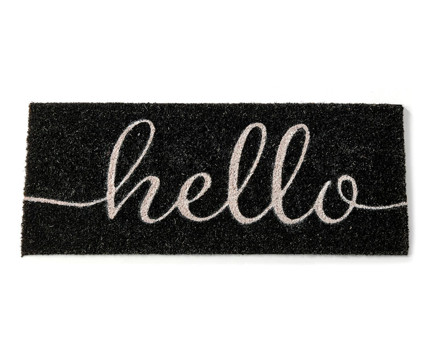 Hello Black & White Coir Mat