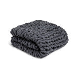 Chunky Knit Throw Blanket, Charcoal