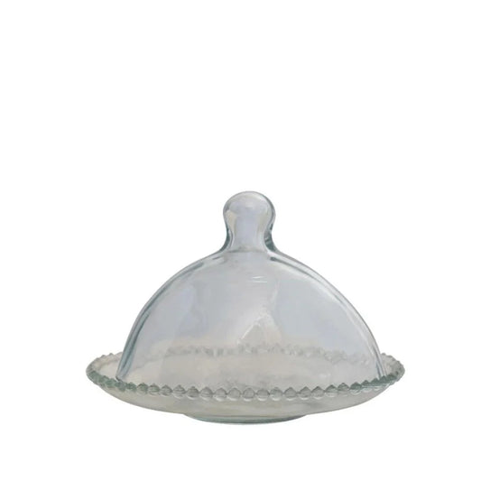 Glass Cloche w/ Hobnail Design