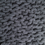 Chunky Knit Throw Blanket, Charcoal