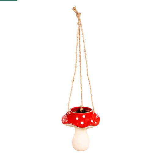 Red Mushroom Hanging Planter