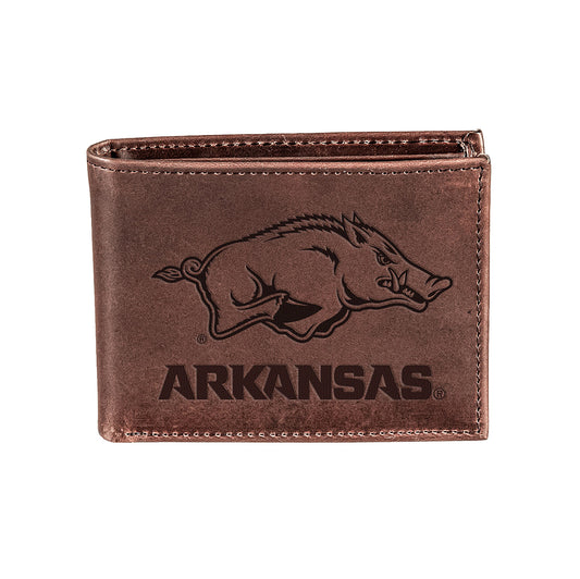 University of Arkansas Bi-Fold Wallet, Brown