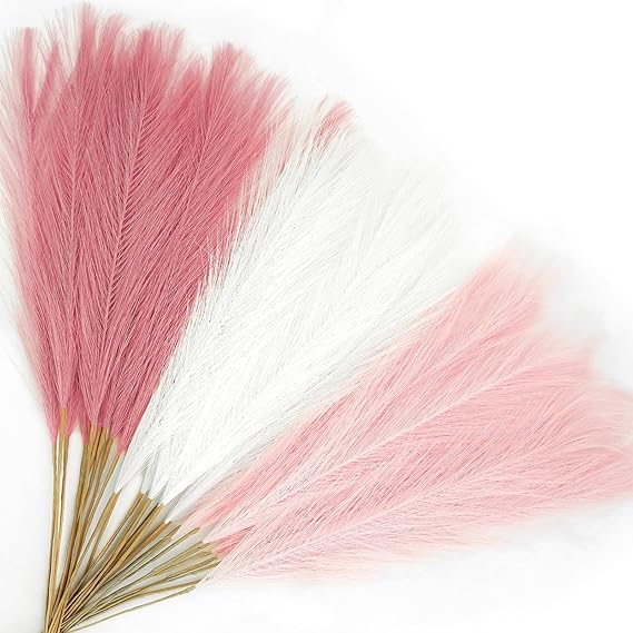 Artificial Pampas Grass Pink/White