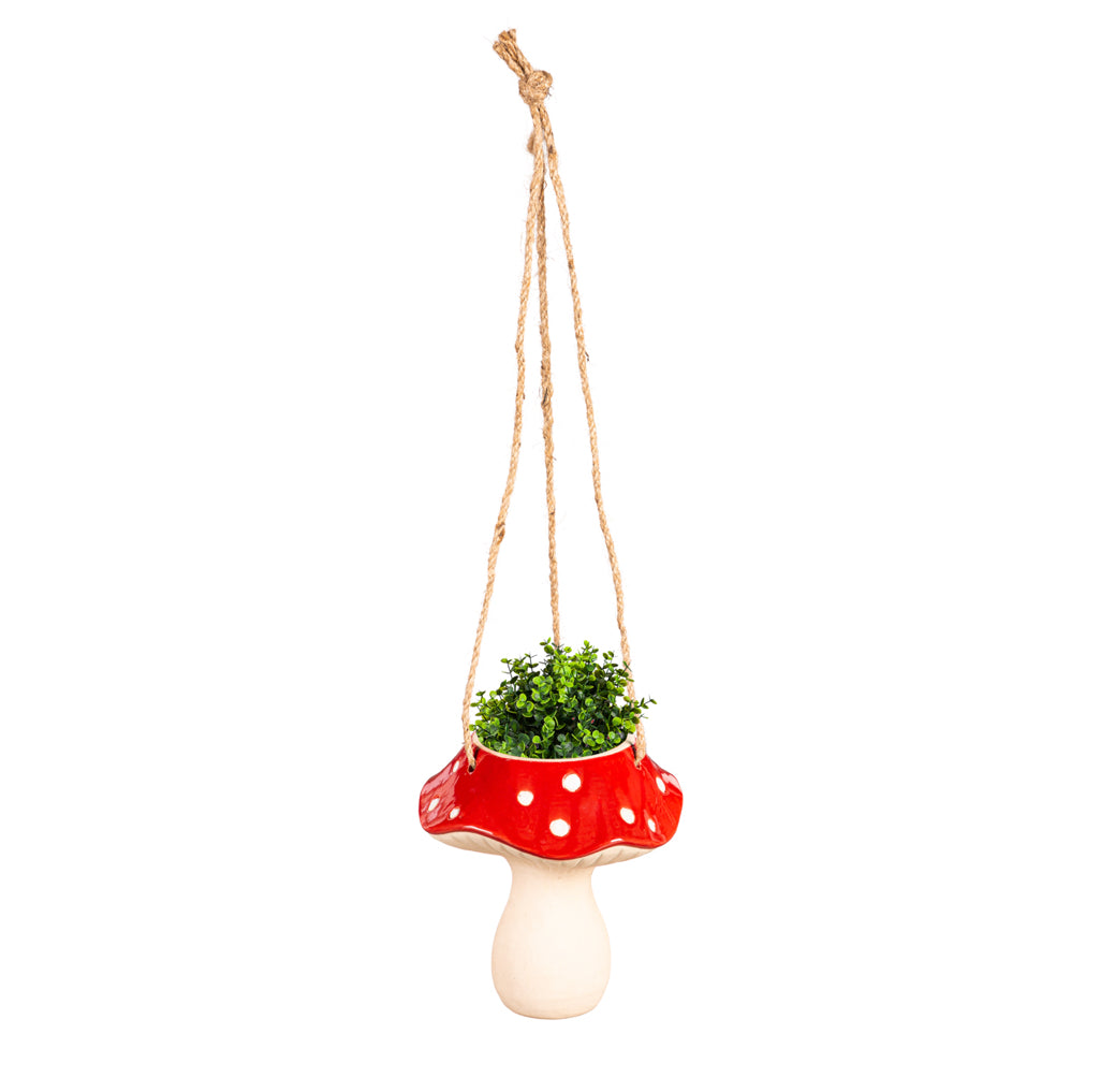 Red Mushroom Hanging Planter