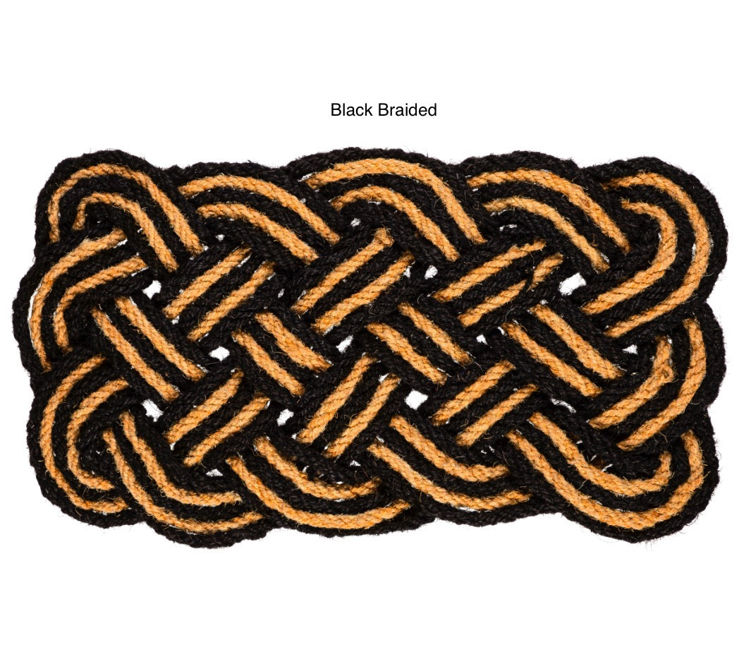 Neutral Coir + Black Braided Mat