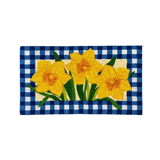 Buffalo Check Daffodils Coir Mat