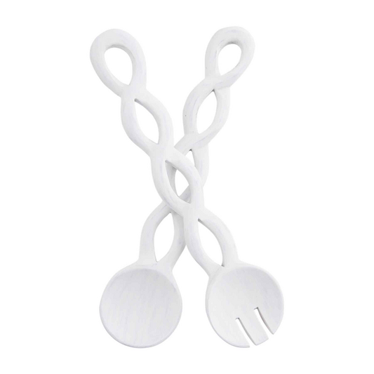 White Twisted Serving Set - MudPie