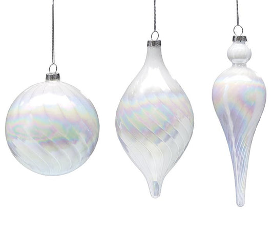 White Swirl Ornament Astd