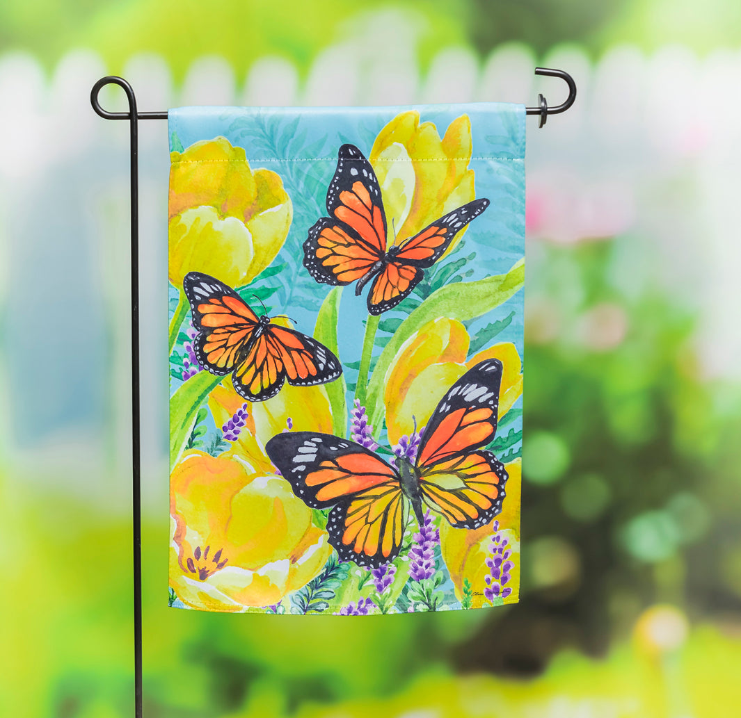 Tulip & Butterfly Garden Flag