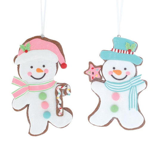 Pastel Snowmen Clay Dough Ornament