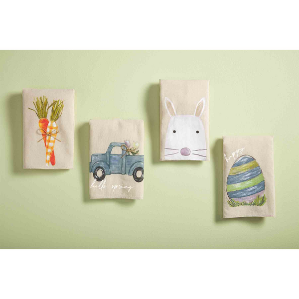 Spring Truck Painted Tea Towel