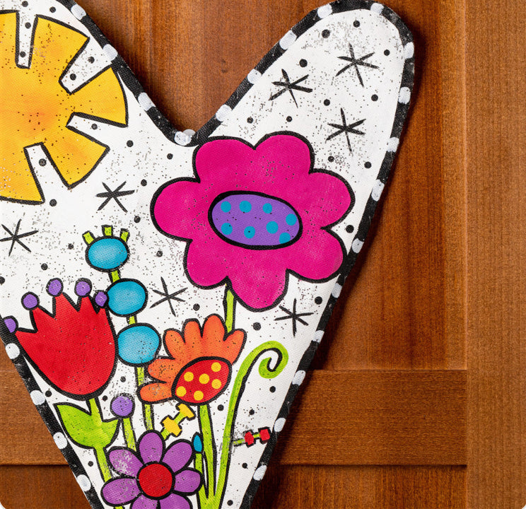 Heart Shaped Floral Door Hanger