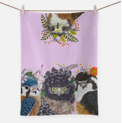 Birds By Spring Tea Towel