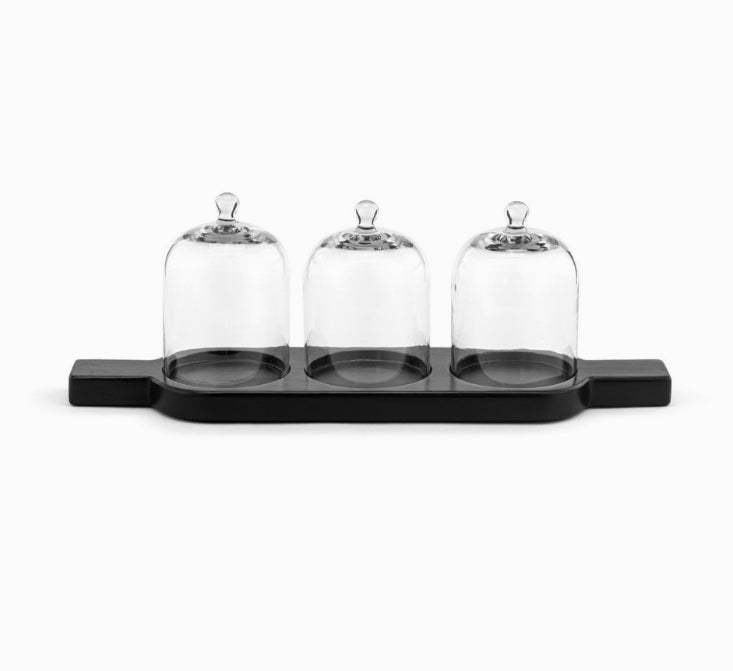 Ebony Wood Tray w/ Cloche