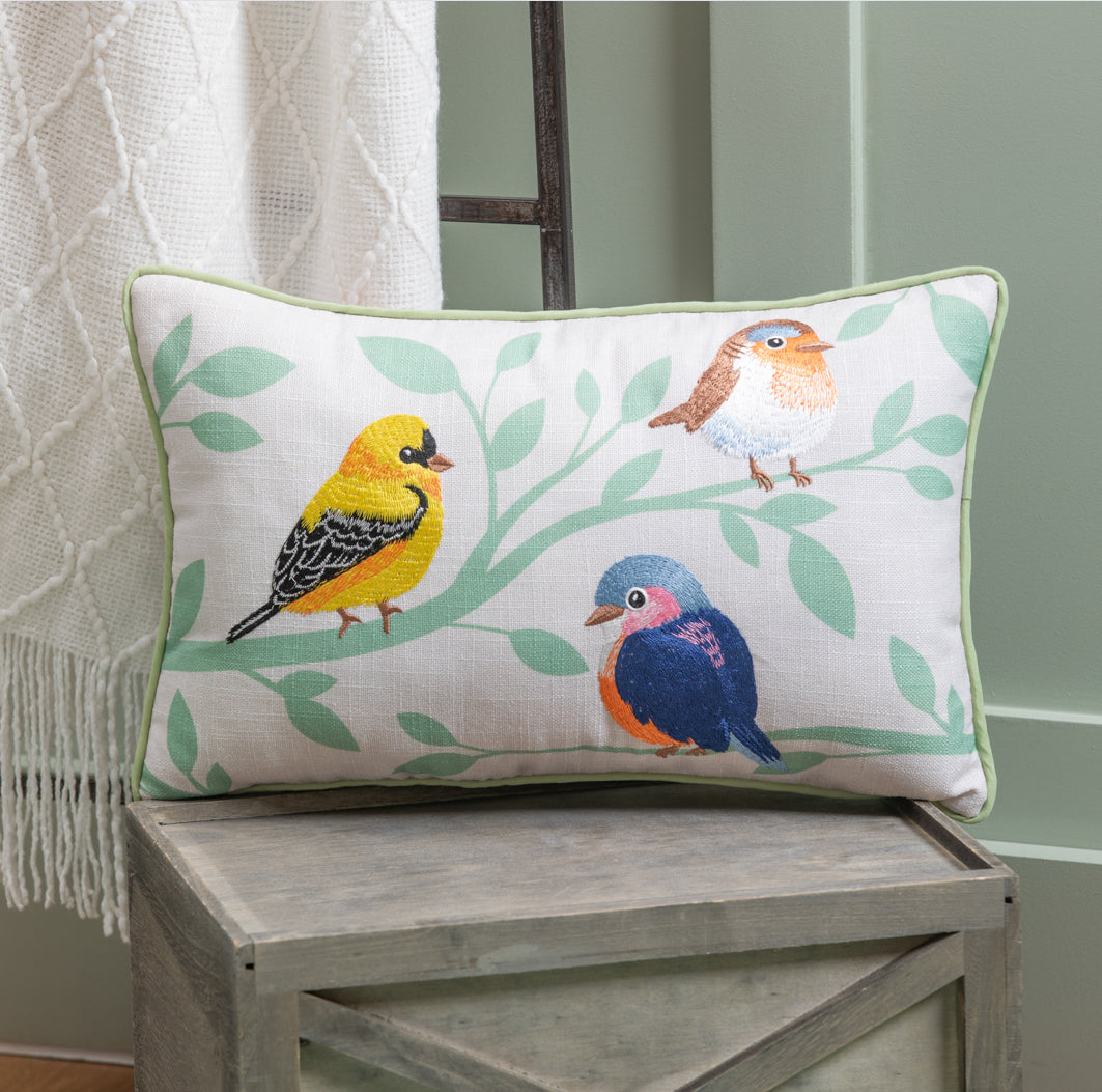 Birds On Branches Pillow