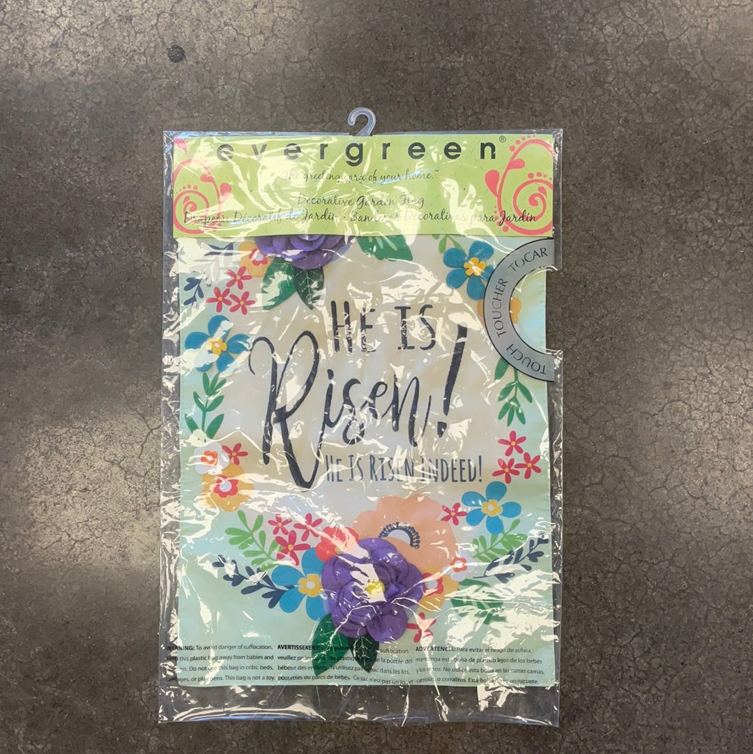 He Is Risen Floral Garden Flag