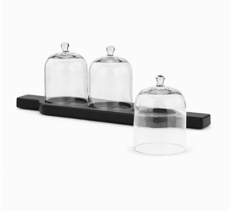 Ebony Wood Tray w/ Cloche