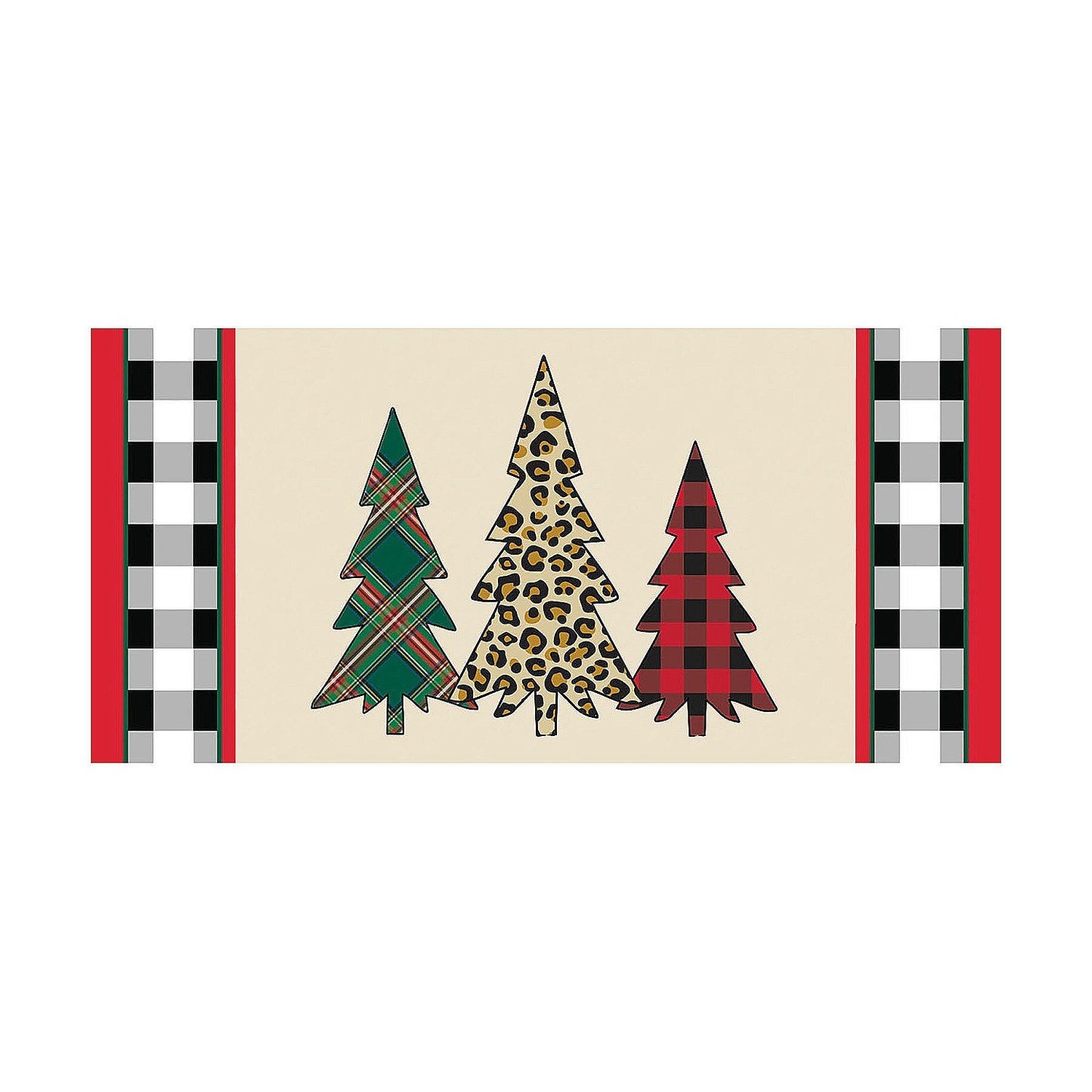 Mixed Print Christmas Trees Sassafras Insert Mat