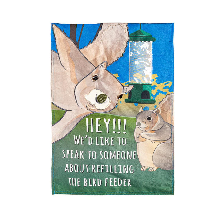 Squirrel Feeder Garden Flag