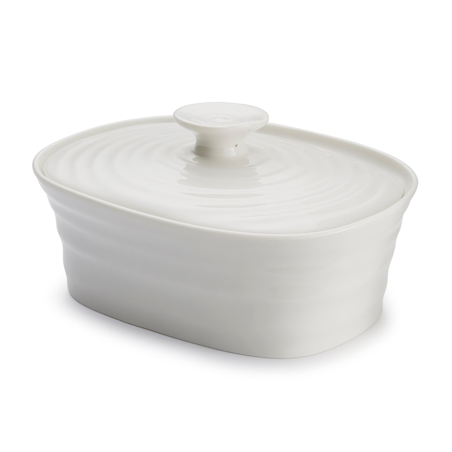 White Covered Butter Dish - SC